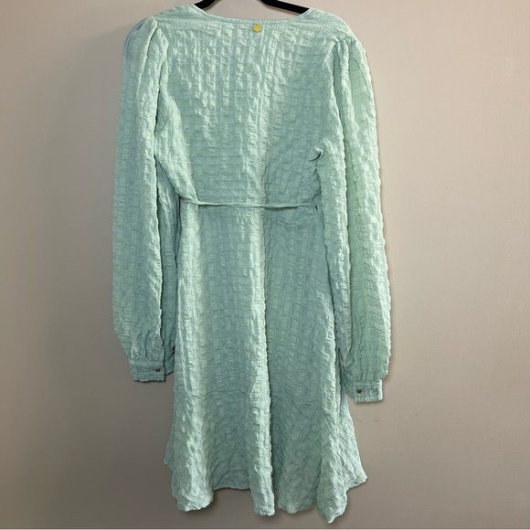 Freebird Green Bishop Sleeve Wrap Sundress - Picture 7 of 10